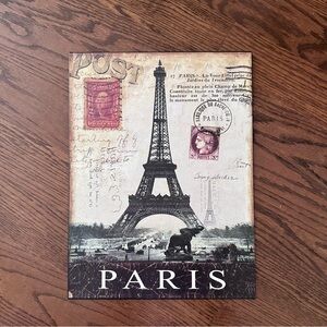 Paris Eiffel Tower decorative metal plaque French France retro Europe wall decor